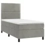 Box spring bed with light gray velvet mattress 90x190 cm by , Beds and slatted bases - Ref: Foro24-3142935, Price: 288,19 €, ...