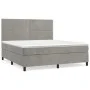 Box spring bed with light gray velvet mattress 180x200 cm by , Beds and slatted bases - Ref: Foro24-3142977, Price: 542,89 €,...