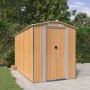 Gartenhaus aus verzinktem Stahl hellbraun 192x357x223 cm von , Schuppen - Ref: Foro24-3147473, Preis: 488,66 €, Rabatt: %
