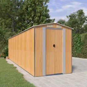 Cobertizo jardín acero galvanizado marrón claro 192x772x223 cm de , Cobertizos - Ref: Foro24-3147478, Precio: 892,67 €, Descu...