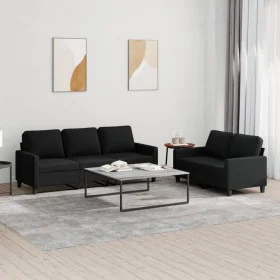2-piece sofa set with black fabric cushions by , Sofas - Ref: Foro24-3201464, Price: 539,31 €, Discount: %