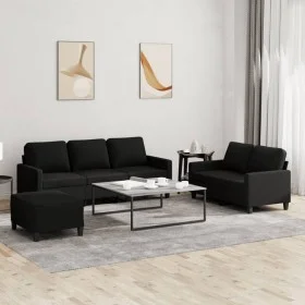 3-piece sofa set with black fabric cushions by , Sofas - Ref: Foro24-3201472, Price: 580,81 €, Discount: %