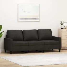 Black fabric 3-seater sofa, 180 cm by , Sofas - Ref: Foro24-359175, Price: 322,88 €, Discount: %