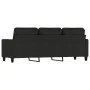 Black fabric 3-seater sofa, 180 cm by , Sofas - Ref: Foro24-359175, Price: 322,88 €, Discount: %