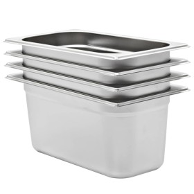 Gastronorm-Tabletts 4 Einheiten GN 1/3 150 mm Edelstahl von , Eimer für Dampftische - Ref: Foro24-50896, Preis: 68,67 €, Raba...