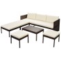 6-teiliges Gartenmöbel-Set und braune synthetische Rattankissen von vidaXL, Gartensets - Ref: Foro24-43009, Preis: 363,41 €, ...