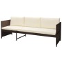 6-teiliges Gartenmöbel-Set und braune synthetische Rattankissen von vidaXL, Gartensets - Ref: Foro24-43009, Preis: 363,41 €, ...