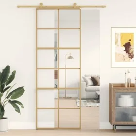 Goldene Schiebetür aus transparentem ESG-Glas und Aluminium von , Türen für zu Hause - Ref: Foro24-155166, Preis: 127,03 €, R...