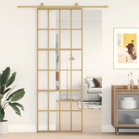 Goldene Schiebetür aus transparentem ESG-Glas und Aluminium von , Türen für zu Hause - Ref: Foro24-155172, Preis: 151,64 €, R...