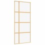 Sliding door made of transparent ESG glass and golden aluminum by , Doors for the home - Ref: Foro24-155191, Price: 136,21 €,...