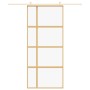 Sliding door made of transparent ESG glass and golden aluminum by , Doors for the home - Ref: Foro24-155191, Price: 136,21 €,...
