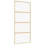 Sliding door made of transparent ESG glass and golden aluminum by , Doors for the home - Ref: Foro24-155179, Price: 158,61 €,...