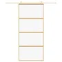 Sliding door made of transparent ESG glass and golden aluminum by , Doors for the home - Ref: Foro24-155179, Price: 158,61 €,...