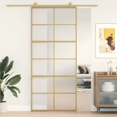 Goldene Schiebetür ESG Glas Aluminium 90x205cm von , Türen für zu Hause - Ref: Foro24-155170, Preis: 174,98 €, Rabatt: %