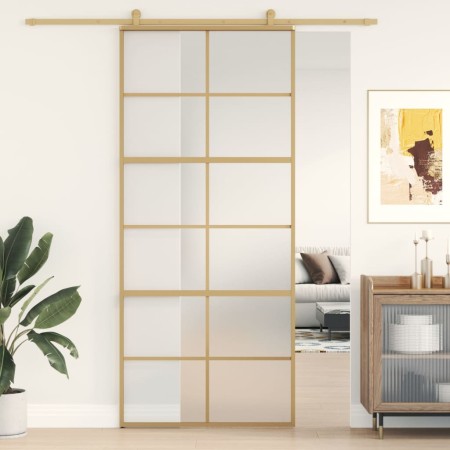 Goldene Schiebetür ESG Glas Aluminium 90x205cm von , Türen für zu Hause - Ref: Foro24-155170, Preis: 177,82 €, Rabatt: %