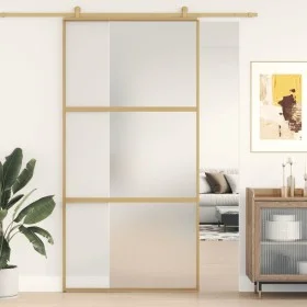 Goldene Schiebetür aus mattiertem ESG-Glas und Aluminium von , Türen für zu Hause - Ref: Foro24-155153, Preis: 181,52 €, Raba...