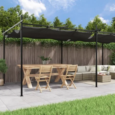 Pérgola con cubierta retráctil gris antracita 589x292x230 cm de , Carpas y cenadores - Ref: Foro24-360122, Precio: 429,57 €, ...