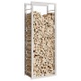Kaminholzregal Edelstahl 50x28x132 cm von , Brennholztaschen und -halter - Ref: Foro24-357861, Preis: 40,41 €, Rabatt: %