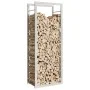Stainless steel firewood rack 50x28x132 cm by , Firewood bags and holders - Ref: Foro24-357861, Price: 39,89 €, Discount: %