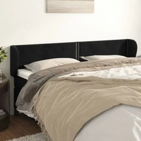 Kopfteil aus schwarzem Samt, 183 x 23 x 78/88 cm von , Kopf- und Fußteile - Ref: Foro24-3117066, Preis: 60,22 €, Rabatt: %