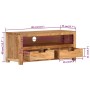 Mueble de TV madera maciza de acacia 88x35x40 cm