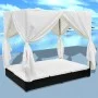 Sun lounger with black synthetic rattan curtains by vidaXL, Outdoor beds - Ref: Foro24-42948, Price: 512,73 €, Discount: %