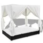 Sonnenliege mit schwarzen Vorhängen aus synthetischem Rattan von vidaXL, Betten im Freien - Ref: Foro24-42948, Preis: 502,23 ...