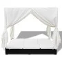 Sun lounger with black synthetic rattan curtains by vidaXL, Outdoor beds - Ref: Foro24-42948, Price: 512,73 €, Discount: %