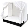Sonnenliege mit schwarzen Vorhängen aus synthetischem Rattan von vidaXL, Betten im Freien - Ref: Foro24-42948, Preis: 502,23 ...