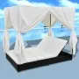 Sonnenliege mit schwarzen Vorhängen aus synthetischem Rattan von vidaXL, Betten im Freien - Ref: Foro24-42948, Preis: 502,23 ...