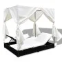 Sonnenliege mit schwarzen Vorhängen aus synthetischem Rattan von vidaXL, Betten im Freien - Ref: Foro24-42948, Preis: 502,23 ...