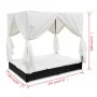 Sun lounger with black synthetic rattan curtains by vidaXL, Outdoor beds - Ref: Foro24-42948, Price: 512,73 €, Discount: %