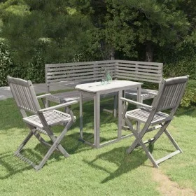 Garden bistro furniture 4 pieces solid gray acacia wood by , Garden sets - Ref: Foro24-3057866, Price: 446,28 €, Discount: %