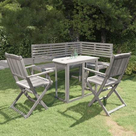 Garten-Bistromöbel 4-teilig aus massivem grauem Akazienholz von , Gartensets - Ref: Foro24-3057866, Preis: 464,82 €, Rabatt: %