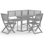 Garten-Bistromöbel 4-teilig aus massivem grauem Akazienholz von , Gartensets - Ref: Foro24-3057866, Preis: 464,82 €, Rabatt: %