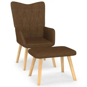 Sillón de relax con reposapiés tela marrón de , Sillones - Ref: Foro24-327537, Precio: 115,34 €, Descuento: %