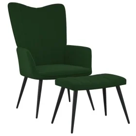 Entspannungsstuhl mit dunkelgrünem Samthocker von , Sessel - Ref: Foro24-327690, Preis: 130,09 €, Rabatt: %