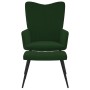 Silla de relajación con taburete terciopelo verde oscuro de , Sillones - Ref: Foro24-327690, Precio: 107,73 €