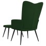 Silla de relajación con taburete terciopelo verde oscuro de , Sillones - Ref: Foro24-327690, Precio: 107,73 €
