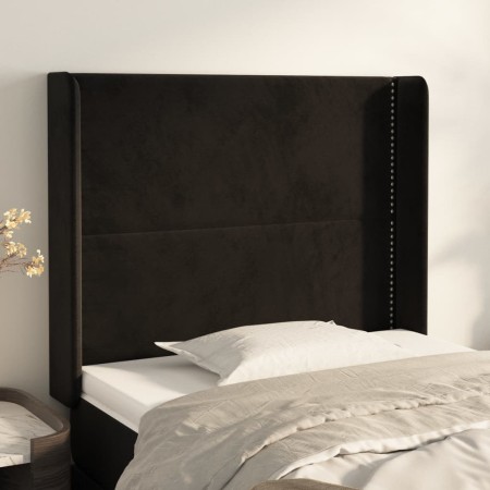 Kopfteil mit Ohren aus schwarzem Samt, 93 x 16 x 118/128 cm von , Kopf- und Fußteile - Ref: Foro24-3119478, Preis: 61,12 €, R...