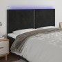Kopfteil aus schwarzem Samt mit LED-Leuchten, 180 x 5 x 118/128 cm von , Kopf- und Fußteile - Ref: Foro24-3122346, Preis: 96,...