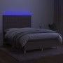 Cama box spring colchón y luces LED tela gris taupe 140x190 cm de , Camas y somieres - Ref: Foro24-3135433, Precio: 496,10 €,...