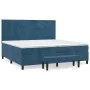 Box spring bed with dark blue velvet mattress 200x200 cm by , Beds and slatted bases - Ref: Foro24-3137747, Price: 745,42 €, ...