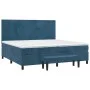 Box spring bed with dark blue velvet mattress 200x200 cm by , Beds and slatted bases - Ref: Foro24-3137747, Price: 745,42 €, ...