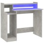 Escritorio LED madera contrachapada gris hormigón 97x45x90 cm de , Escritorios - Ref: Foro24-805556, Precio: 65,17 €, Descuen...