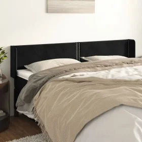 Kopfteil aus schwarzem Samt, 183 x 16 x 78/88 cm von , Kopf- und Fußteile - Ref: Foro24-3118690, Preis: 57,93 €, Rabatt: %