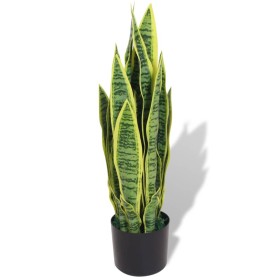 Planta sansevieria artificial con macetero 65 cm verde