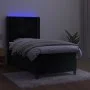 Box spring bed with mattress and LED black velvet 90x200 cm by , Beds and slatted bases - Ref: Foro24-3139483, Price: 316,35 ...