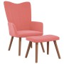 Relaxation armchair with pink velvet stool by , Armchairs - Ref: Foro24-327670, Price: 123,30 €, Discount: %