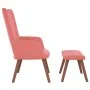 Relaxation armchair with pink velvet stool by , Armchairs - Ref: Foro24-327670, Price: 120,96 €, Discount: %